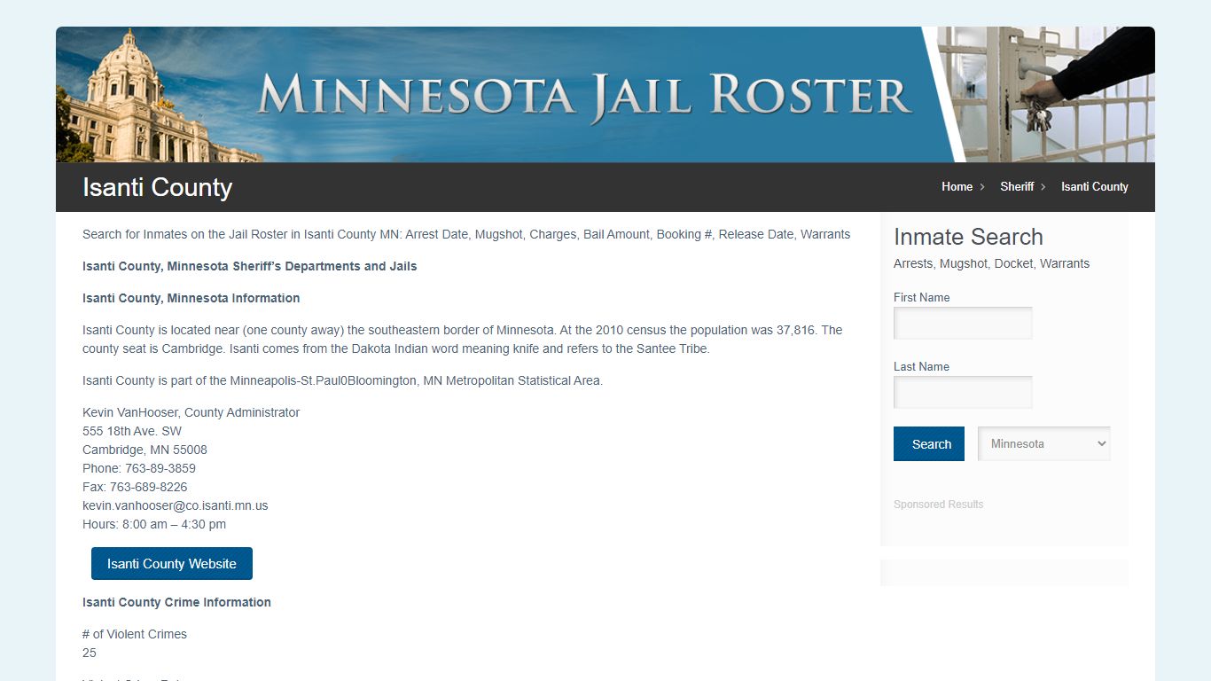 Isanti County | Jail Roster Search